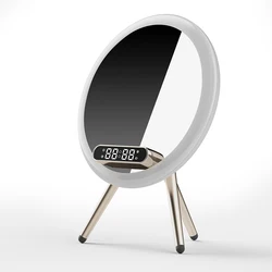 Multi - Functional Bluetooth Speaker with LED Night Light & Wireless Charger (White)
