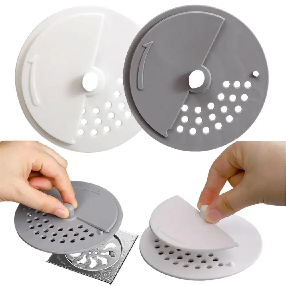 Description Picture 4 of item2Pcs Silicone Tub Stopper Floor Drain Cover with Rotatable Switch Bathroom Deodorant Round Replacement Floor Drain Strainer