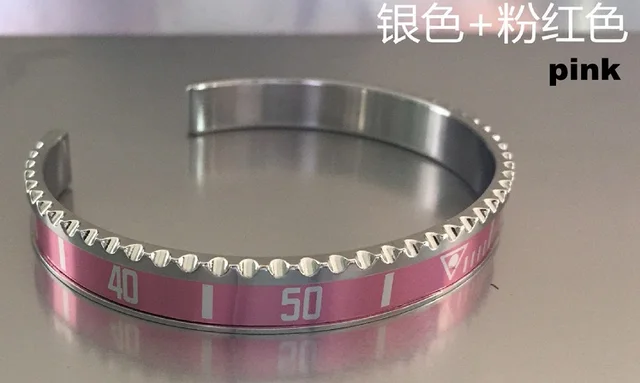2021 Dial Steel Speedometer Bracelets & Bangles bracciale uomo Stainless Steel Bangles Cuff Bangle Bezel Pulseiras Bijoux pink