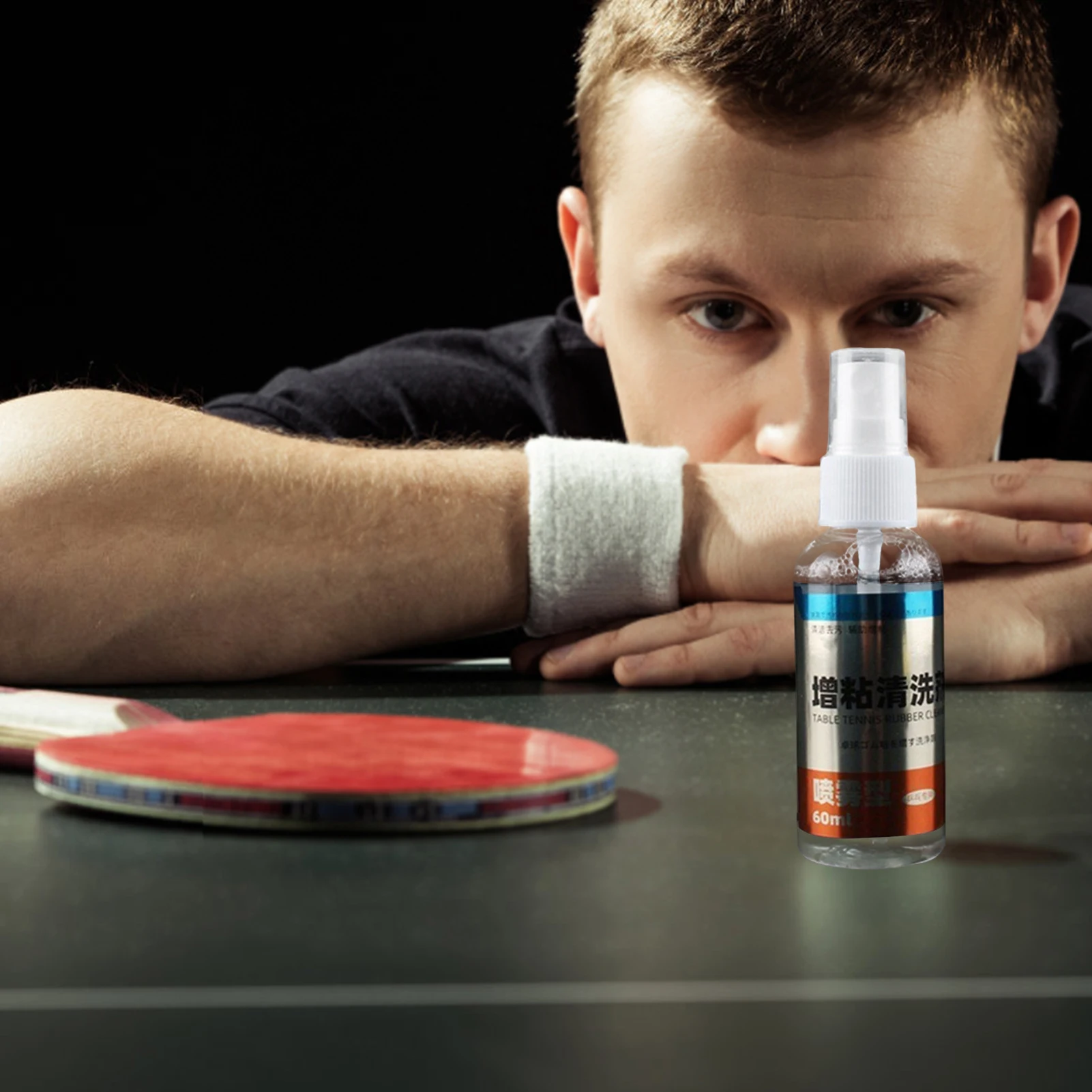 Professional Cleaning Agent Table Tennis Racket Rubber Cleaner Pingpong Tackifier Spray Type 60ml