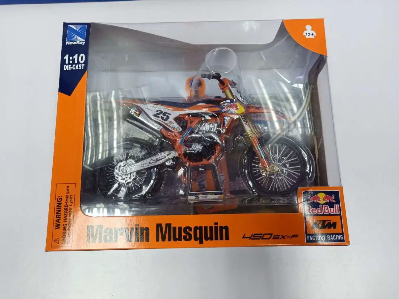 NewRay 1/10 Scale Diecast Motorbike Toys KTM 450 SXF NO.25 Racing Die