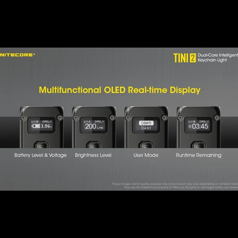 NITECORE ̴ Űü LED , 500  , 280mAh Ƭ ̿ ͸, CŸ  EDC  Ʈġ, TINI2