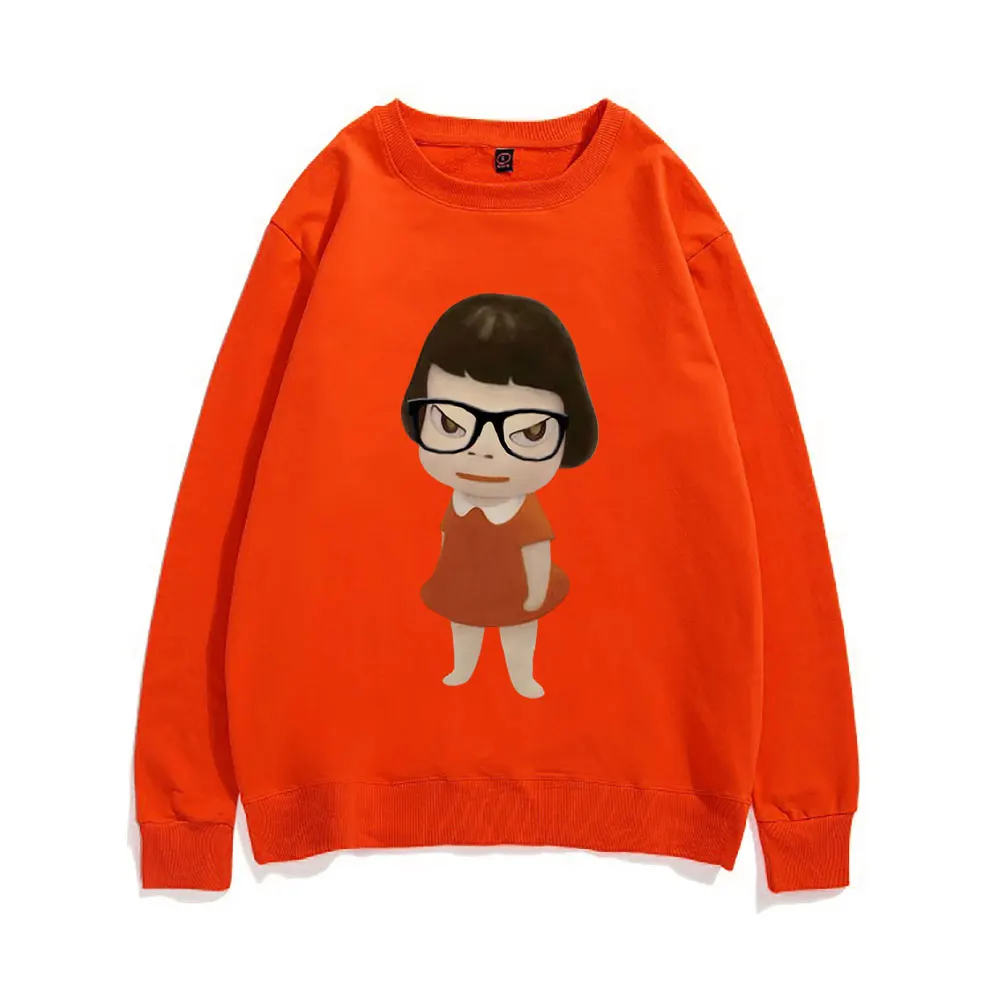 Yoshitomo Nara Wear Glasses Print Sweatshirt Unisex Fashion Art Aesthetic Trend Pullover Men Women Fashion Oversized Streetwear