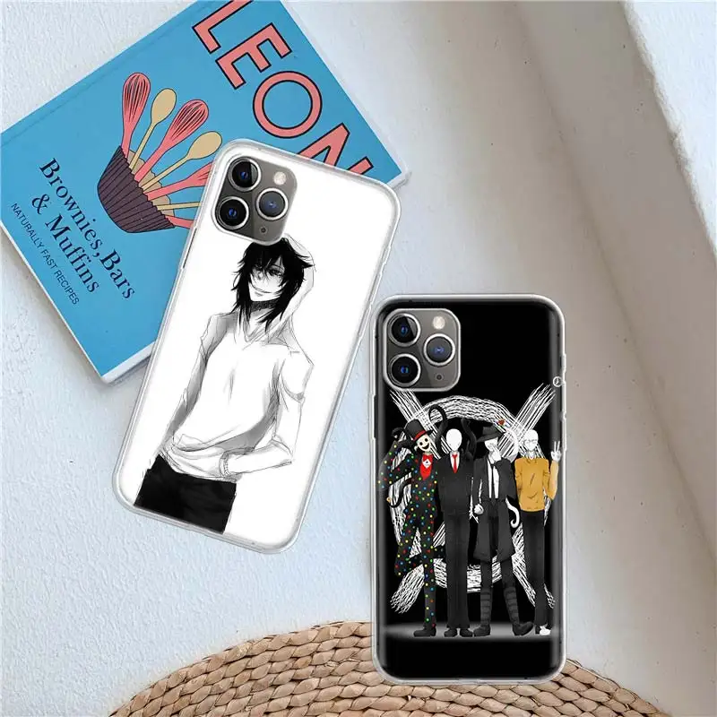 Anime jeff  vrah průhledný pouzdro pro iPhone 11 13 14 pro 15 pro maxi 12 mini SE 2020 XR X XS maxi 7 8 plus průhledný TPU telefon obal