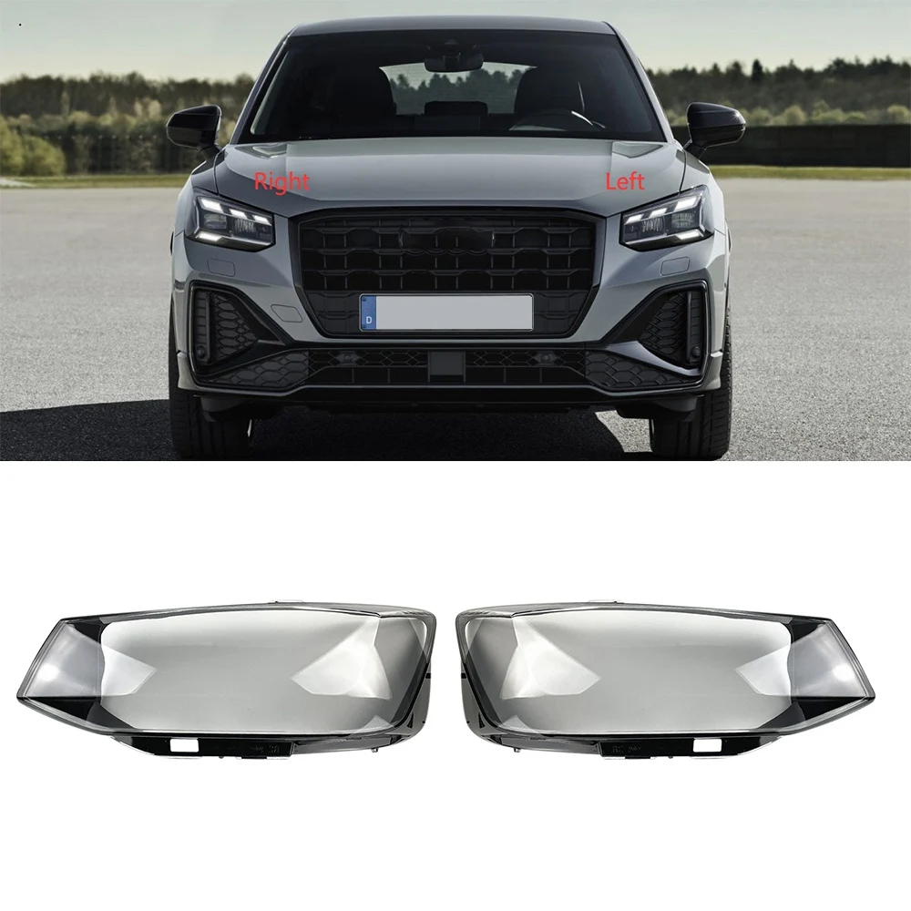 

For-Audi Q2 2019 2020 Left Headlight Shell Lamp Shade Transparent Lens Cover Headlight Cover