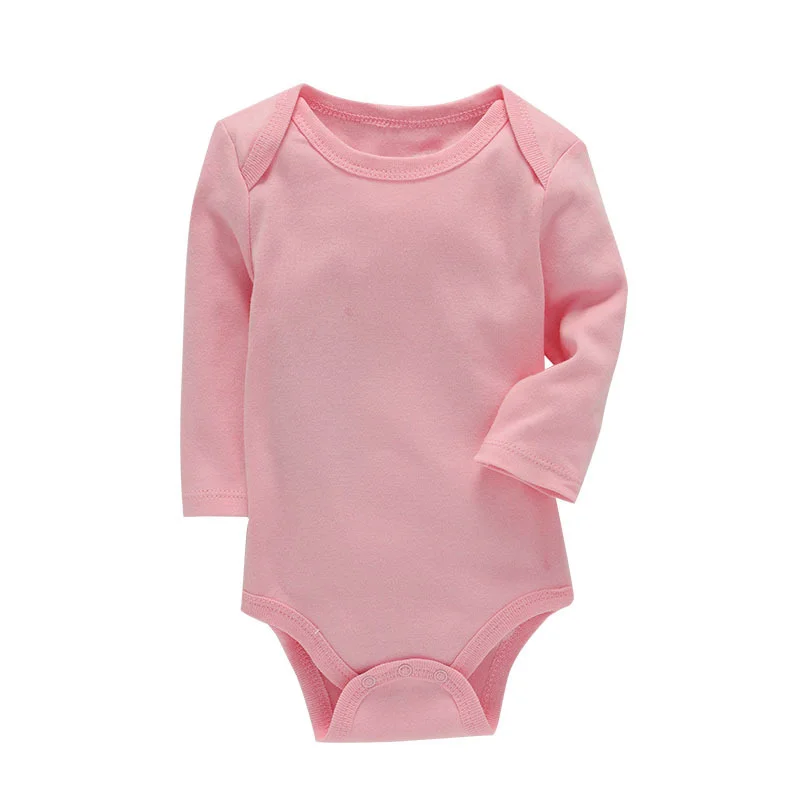 Solid Colour Baby's Rompers Cotton Bodysuit For Newborns Four Season Long Sleeve Infant Baby Girls Boys Clothes Jumpsuit 3-24M 4