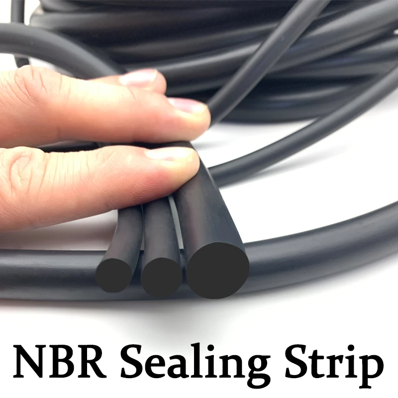Dia 2 2.5 2.65 3 3.5 4 4.5 5-10mm Solid Black NBR Sealing Strip Oil Resistance Nitrile Rubber Round Strip NBR 2/5/10M nbr sealing strip