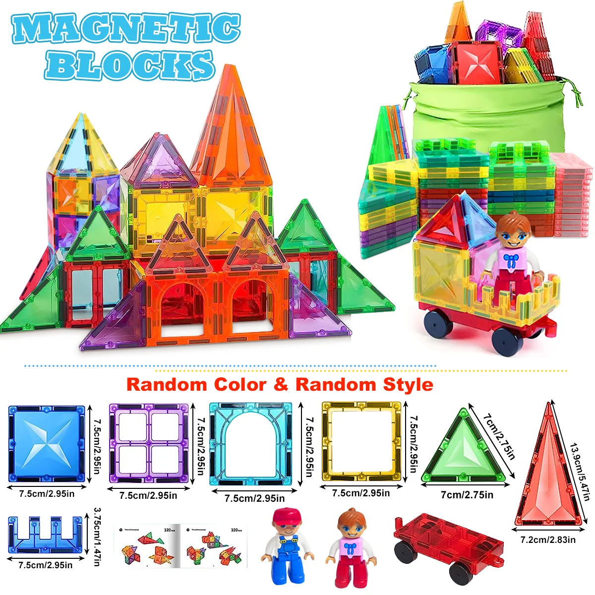 Blocchi Magnetici In Valigetta Metallica 48 Pezzi: Il Regalo Perfetto Per Bambini Da 3 Anni, Gioco STEM Creativo Da Portare Ovunque!
