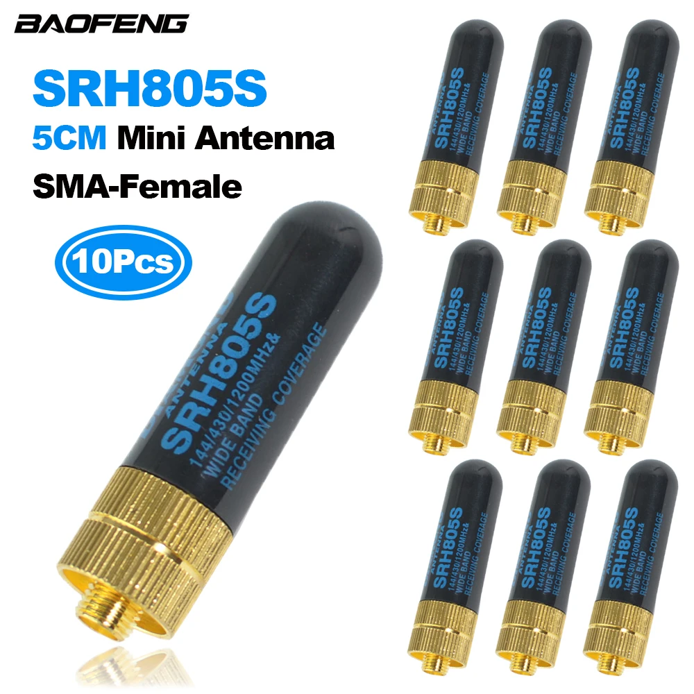 SMA External Antenna, 5 Cm SRH 805S Walkie Talkie UV Double Antenna With Brass Connector, For - View #8