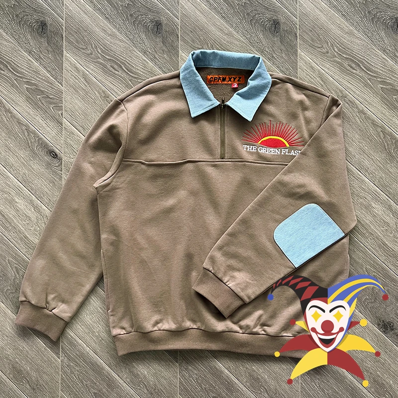 

2023ss CPFM.XYZ джинсовые свитшоты на молнии для мужчин и женщин, повседневные с круглым вырезом и капюшоном