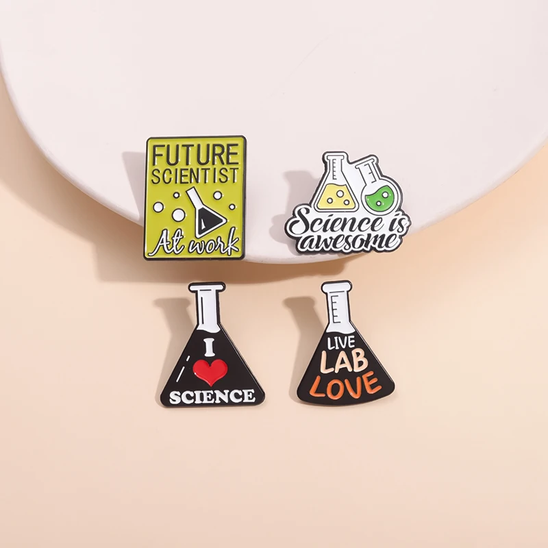 Science Chemical Molecular Structure Enamel Pins Chemistry Pharmacist Gene Strand Brooches Lapel Badge Jewelry Gift For Students