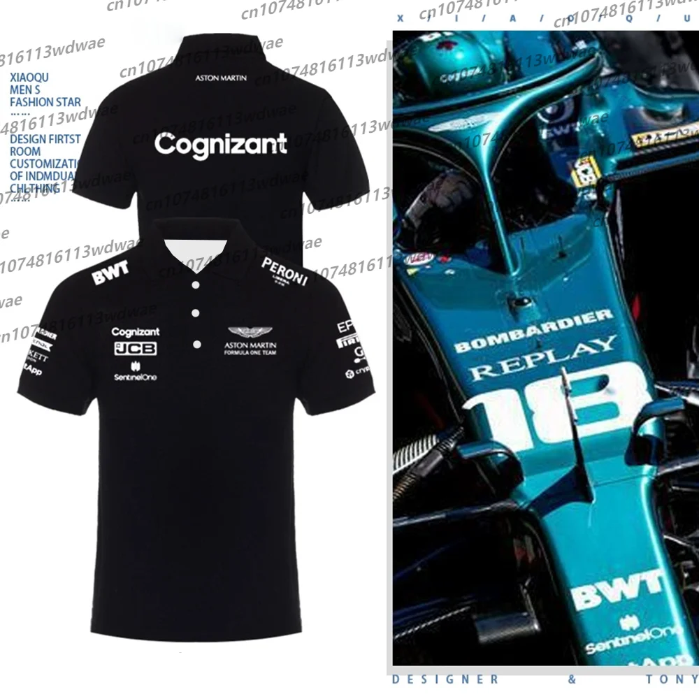 Formula1 팀 레이싱 3D 프린트 티셔츠.Aston.Martin.Polo 드라이버 착용 정통 저지 레이싱 티셔츠 F1 팀 Alonso 폴로 팬 선물