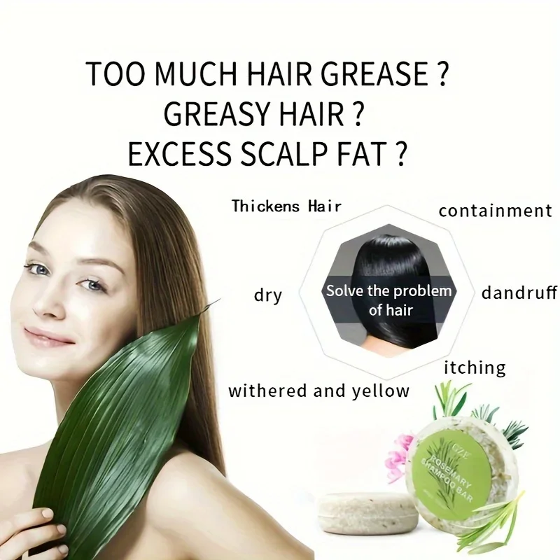 GZE Rosemary Hair Strengthens Shampoo Bar: Cleanses and Helps Strengthen Weak and Brittle Hair 4