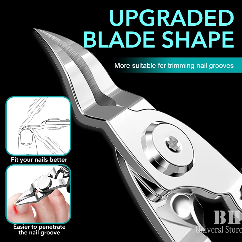 1Pcs Toenail Clippers for Thick Ingrown Toenails Large Handle Stainless Steel Nail Clipper Cutters Pedicure Tools 3