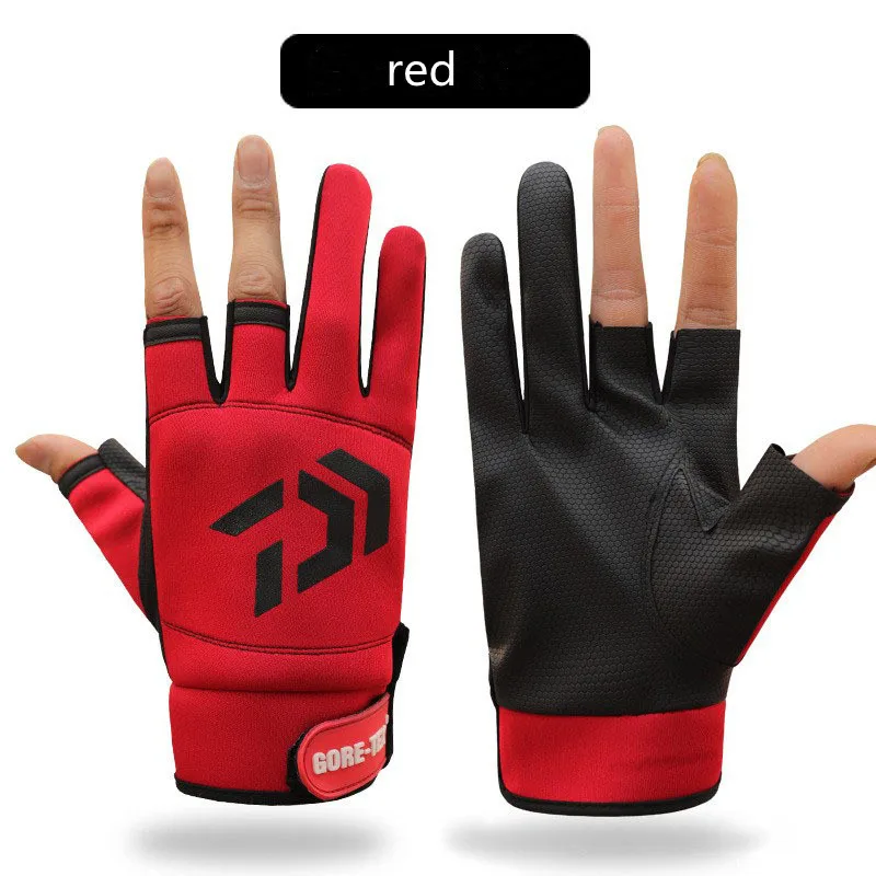 Daiwa Fishing Gloves Men Women Outdoor Fishing Protection Anti-slip 3 Cut  Finger Sports Fish Equipment Angling Gloves