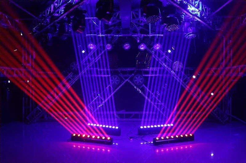8x12W LED RGBW 4in1 Stage Moving Head Light DMX Hot Wheel Infinite Rotating Beam