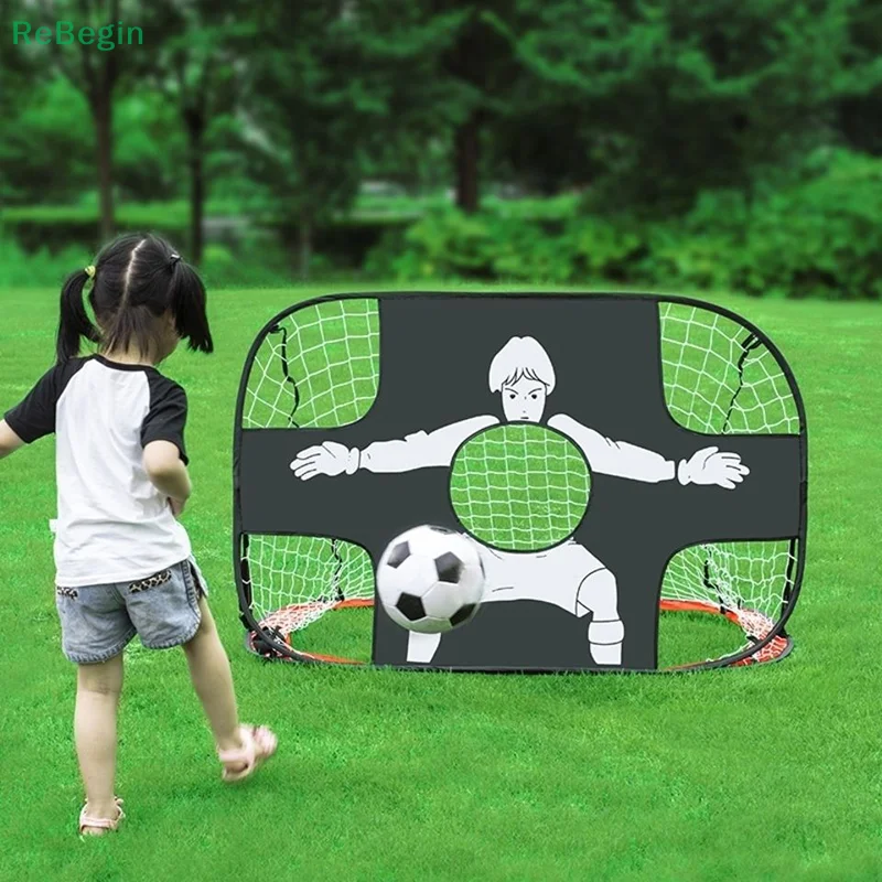Foldable Football Goal Nylon Soccer Goal Kids And Adults Football Target Net For Playground Backyard Indoor Outdoor Training