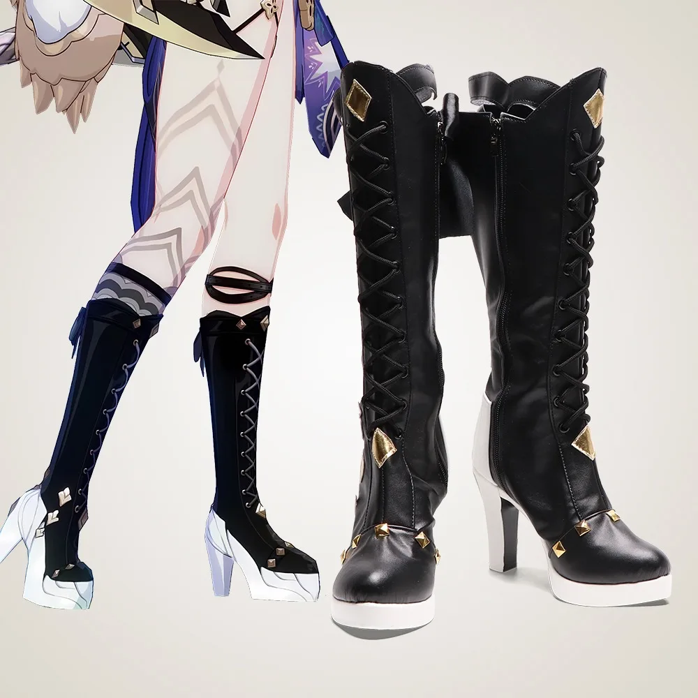 

Game Honkai Impact 3 Reverie-Pardofelis Boots Cosplay Long Boots Shoes Women/Men Boots Halloween For Girl Boy PU Character Shoes