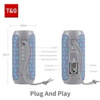 Bluetooth Speaker T&G TG117 Portable TWS Sound Box Waterproof Loudspeaker Outdoor Stereo Surround Speakers Support TF FM Radio 5