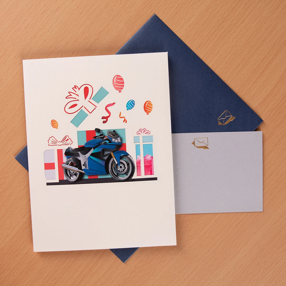3D Motorcycle Pop Up Card Birthday Fathers Day Gift for Dad Kids Husband Handmade Greeting Cards