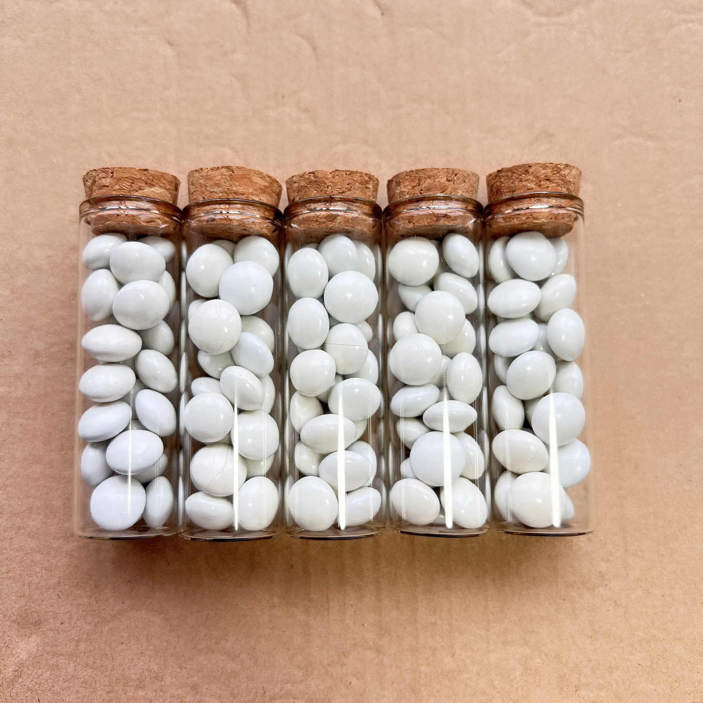 40/80 Pcs/lot Flat-bottomed Wedding Glass Bottle Glass Jars dragée Test Tube Empty Container DIY Crafts Marriage Bottle Gift 5