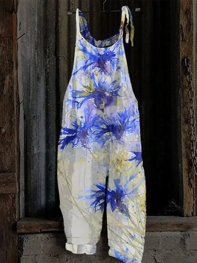 

Retro Print Rompers Women's Jumpsuit Casual Overalls Vintage Regular Fit Sleeveless Overall Romper Elegant Party Prom Jumpsuits