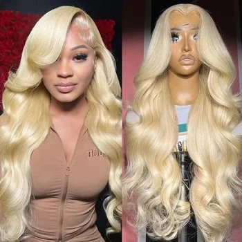 Parrucche 613 Lace Front con Onde Morbide, Parrucche in Capelli Umani con Frontale in Pizzo, Parrucca in Capelli Sintetici Biondo Miele con Frontale in Pizzo HD Brasiliano