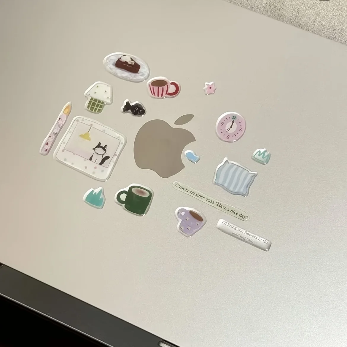 1pc Cute Cartoon Jelly Nail Stickers - Korean Style Ins-Inspired Illustration, Self-Adhesive Vinyl Decals with Flat Finish