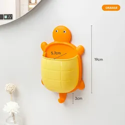 Cute Turtle Design Toothbrush Holder and Bathroom Organizer (1pc orange)