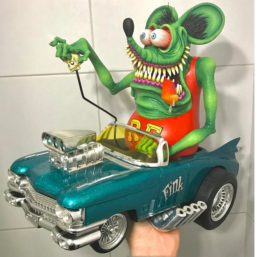 Halloween Figurines Angry Big Mouth Monster Driving Statue Ornament Rat Halloween Resin Crafts Gifts Sculpture for Home Decor 6
