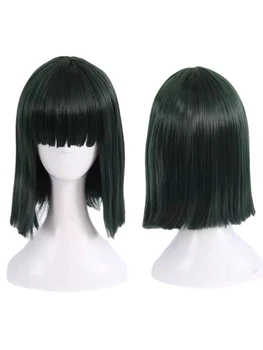 Parrucca cosplay nera sintetica con frangia per donna Parrucca per capelli corti Bob Durevole Resistente al calore Facile da modellare
