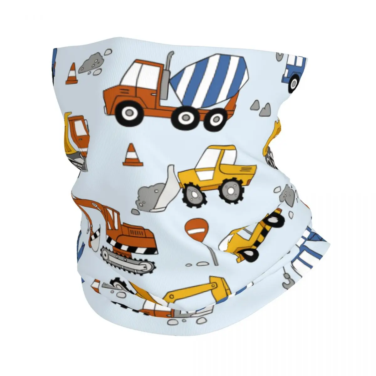 

Construction Trucks Bulldozers Pattern Bandana Neck Cover Excavators Cartoon Mask Scarf Face Mask Fishing for Men Women Adult