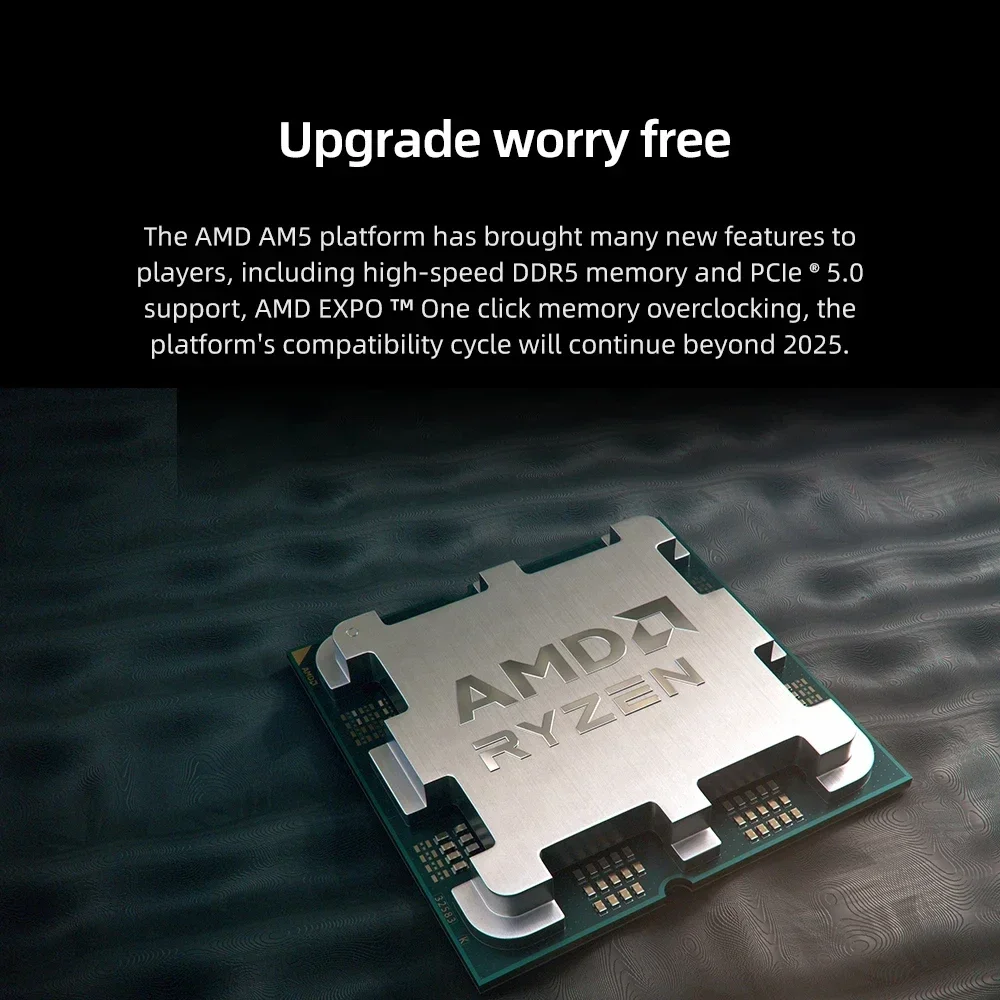 AMD R5 7500F 라이젠 5 7500F 6코어 12스레드 AM5 플랫폼 업그레이드 DDR5 메모리 데스크탑 게이밍 CPU (내장 그래픽 없음)