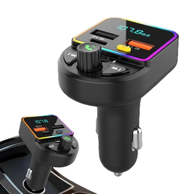 

BT Автомобильный приемник беспроводной BT FM-передатчик Радио приемник Mp3 музыкальный плеер Qc3.0 и Type-C USB Автомобильное зарядное устройство для интерьера автомобиля U