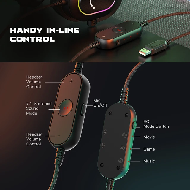 Gaming Headset with Mic Over-Ear Headphones 6