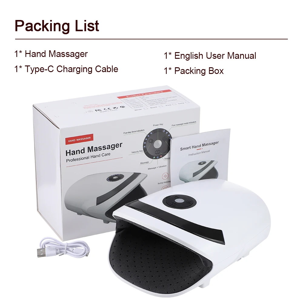 Hand Massager Intelligent Hot Compress 3 Mode 5 Gears Graphene Heating Electric Hand Air Pressure Massage Device Equipment 13