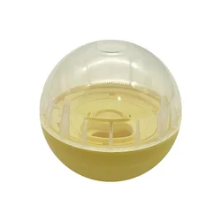 Interactive IQ Treat Ball Dog Toy - 4 Stimulation & Slow Feeder Dispenser (Yellow)