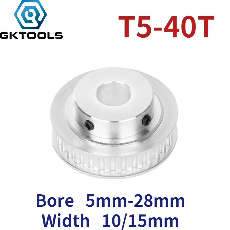Dentes t Chefe Síncrono Correia Polia bf Sulco Largura 10 15 mm Furo Interno 10 12 14 15 16 17 18 19 20 22 24 25 28 mm t5 40