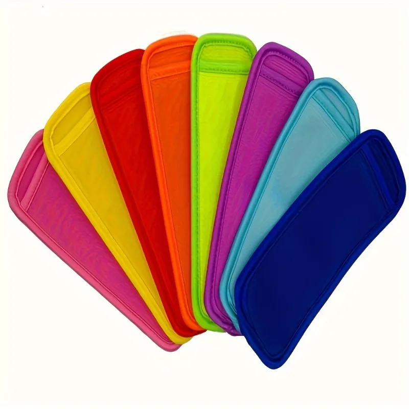A Set of 3/6 Reusable popsicle bags lead-free fabric popsicle sleeve refrigerator set