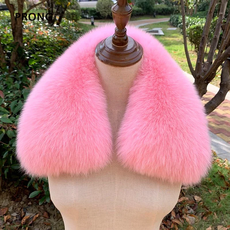 Winter Real Fur Collar Women Men Coat Hat Decor Fur Strips Hood Trims Natural Fur Collars Ladies Neck Warmer Fur Scarfs Shawl