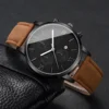 2PCS/Set Men Business Watches Fashion Roma Dial Date Watch Leather Band Quartz Wristwatches Relogios Feminino（Without Box） 5