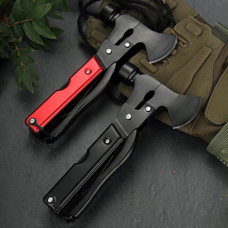 Outdoor portable camping emergency survival tool, multifunctional axe, hammer, knife, home repair combination tool 3