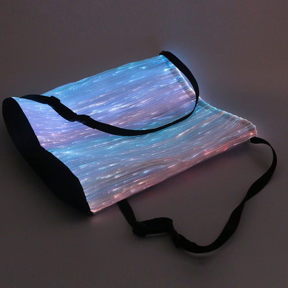 Optical Fiber Fabric Intelligent Luminous Drawstring Bag Colorful LED Backpack Outdoor Running Sport Bag 파우치 сумка Bolsa De Tela 4