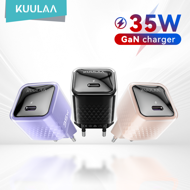 KUULAA 35W GaN Charger Type C USB C PD Fast Charging For iPhone 16 15 14 13 12 11 Pro Max For iPad Pro Air iPad Huwei Xiaomi