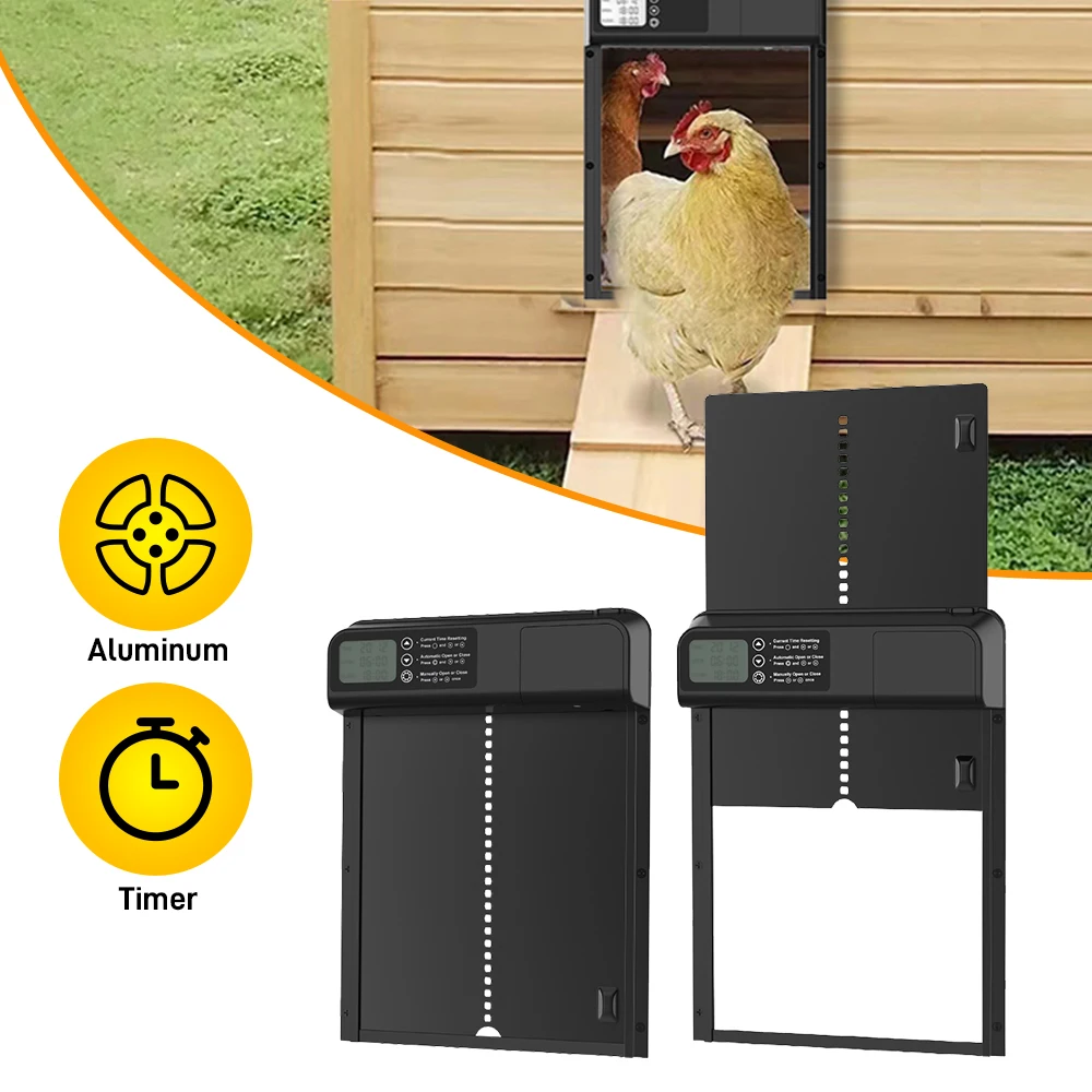 Chicken Coop Door Chicken Coop Door Opener 1pc Automatic Multi-mode Gate Timer Control Battery Operated