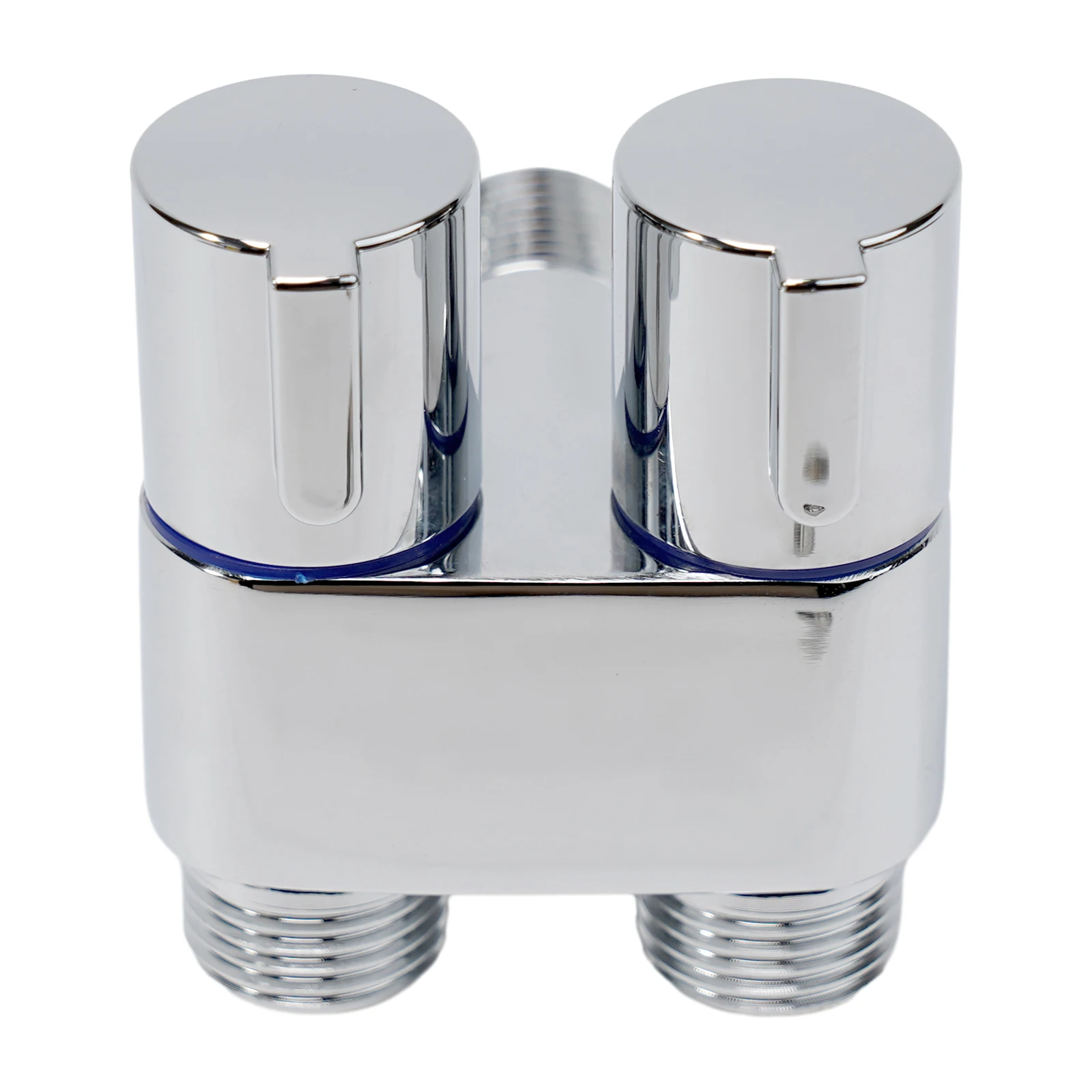 G1/2 Mini Multi-function Faucet, Brass 1 Into 2 Out Dual Control Washing Machine Chrome/Gray Tap Three-way Triangle Valve