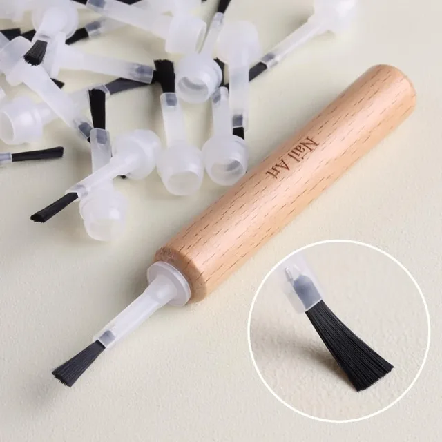 Ensemble de pinceaux professionnels pour Nail Art, avec poignée en bois détachable, pinceaux multifonctionnels pour vernis à ongles, outils pour Nail Art, accessoires pour ongles 1