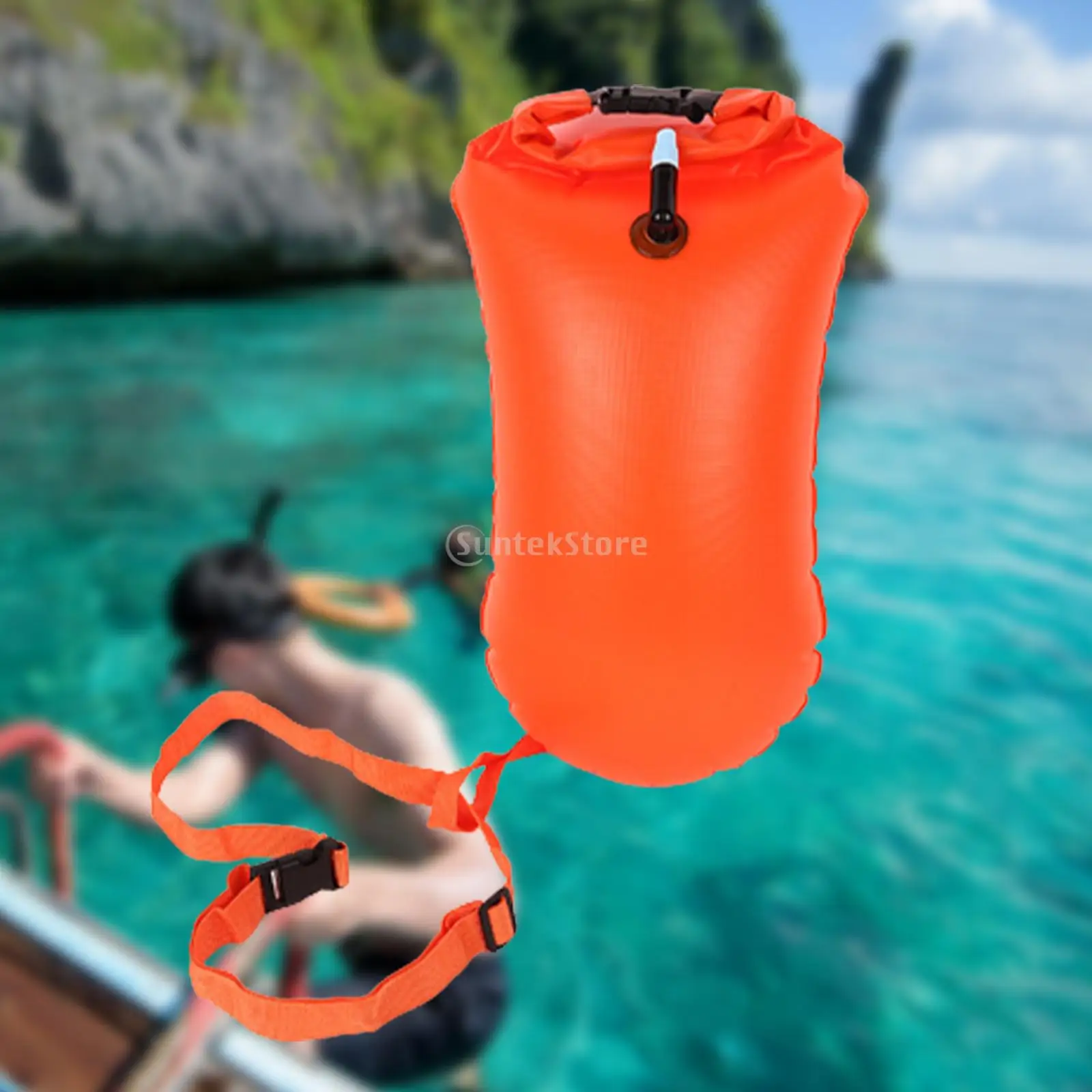High Visibility Swim Bubble Buoy Swimming Tow Float For Open Water Swimmers Triathletes Snorkelers Flotation Device Waist Belt