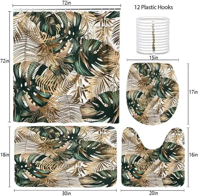Tropical Bathroom Shower Set 3