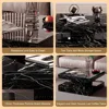 Black Marble Effect LED Coffee Table with 2 Layers of Storage Space, Modern Square Glossy Center Table, Wooden 20 Color Lighting 4